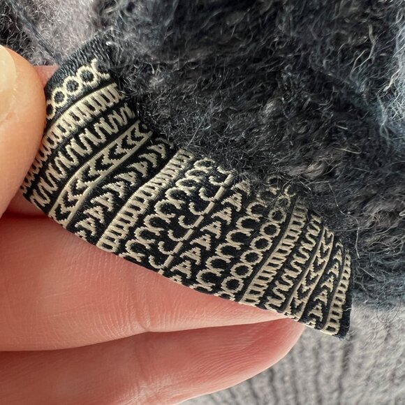 Marc Jacobs The Monogram Distressed Oversized Sweater Gray Black Size XL - Picture 12 of 16